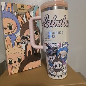 Stanley Labubu Quencher H2.0 Tumbler with Pink and Blue Accents